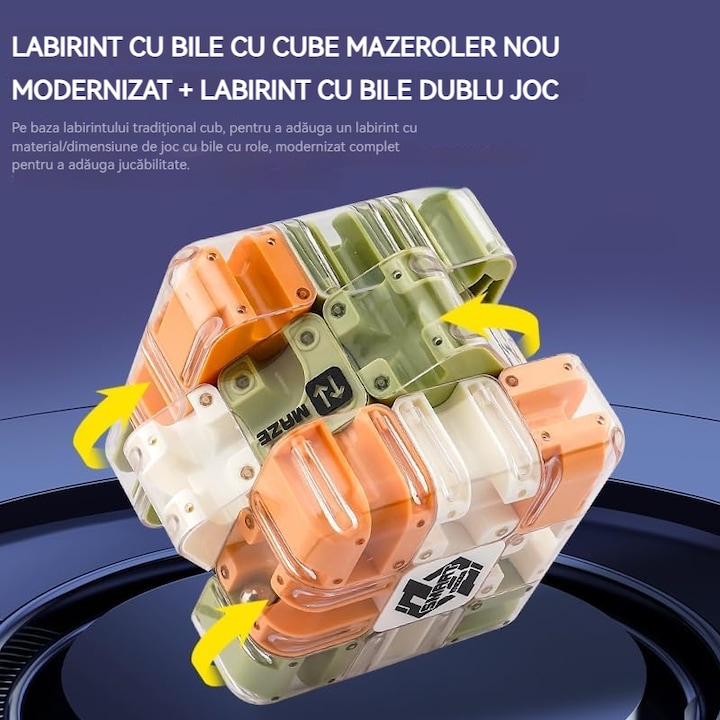 Куб лабиринт 3D голям, завладяваща играчка за мозък, играчка за пространствена осъзнатост и тренировка на мозъка, използвана за облекчаване на стреса и насърчаване на логическото развитие, образователна игра за концентрация, подарък, OUYLAF, подарък за