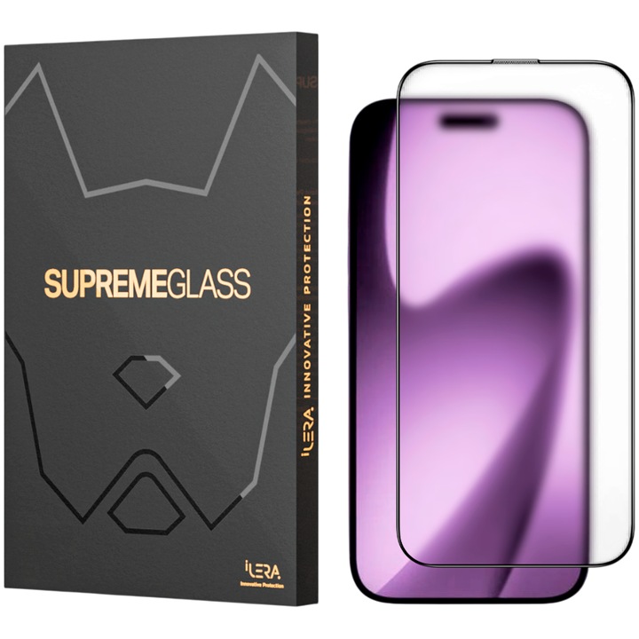 Folie Protectie Sticla iLera FrostedGlass 2.0 pentru iPhone 17 Air Transparent