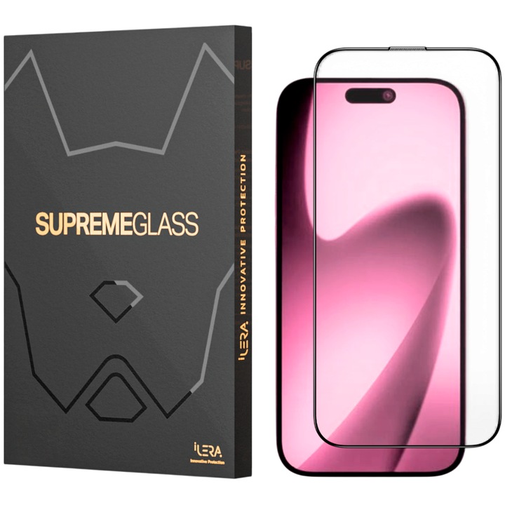 Folie Protectie Sticla iLera DeLuxe Original Glass 2.0 pentru iPhone 17 Pro Transparent