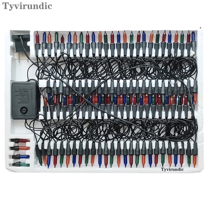 Karácsonyi világítás Tyvirundic, sokszínű, 100 zenélő izzó, 90-es évek, 5m