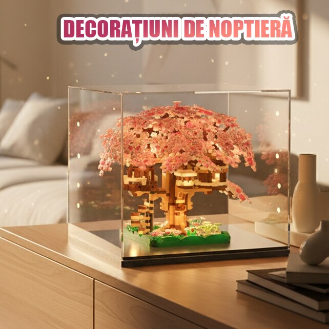 Set de constructie cu copac inflorit de cires,2229 de bucati, Cu Cutie ...