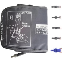 Manseta pentru tensiometru de brat, Omelivon, model universal, reglabila, reutilizabila, pentru brat 22-52cm, Gri, Conectori medii+ 5