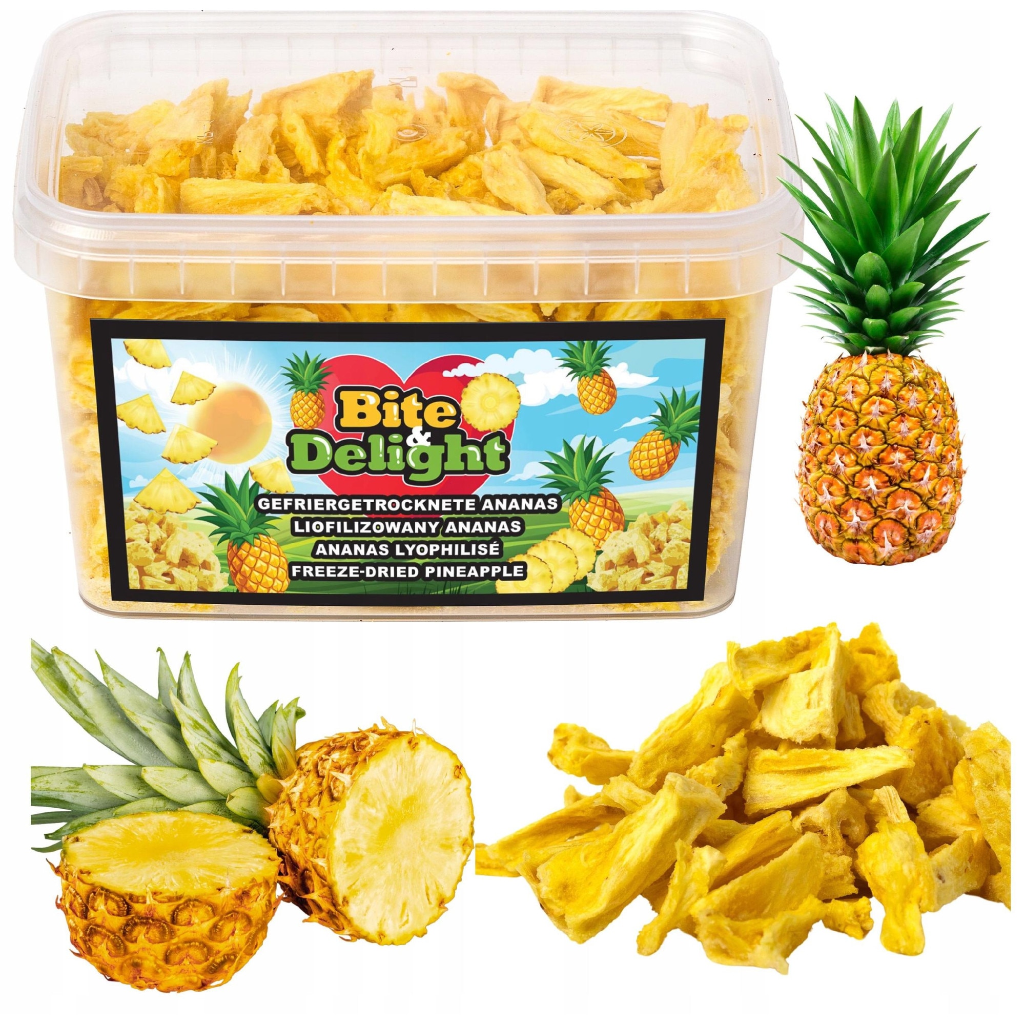 Ananas liofilizat, Bite & Delight, 2000g, natural, sănătos - eMAG.ro