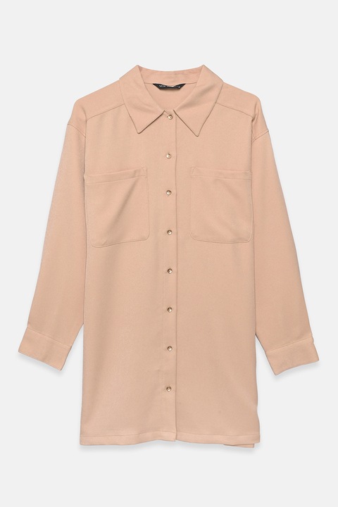 LC WAIKIKI, Camasa uni cu buzunare pe piept, Bej