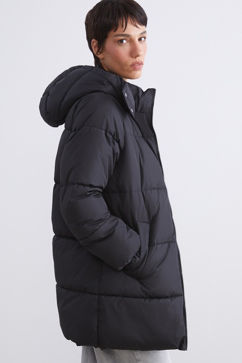 LC WAIKIKI, Geaca cu vatelina si gluga, Negru, 38