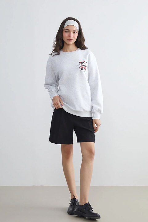 LC WAIKIKI, Bluza lejera din amestec de bumbac, Alb melanj, XS