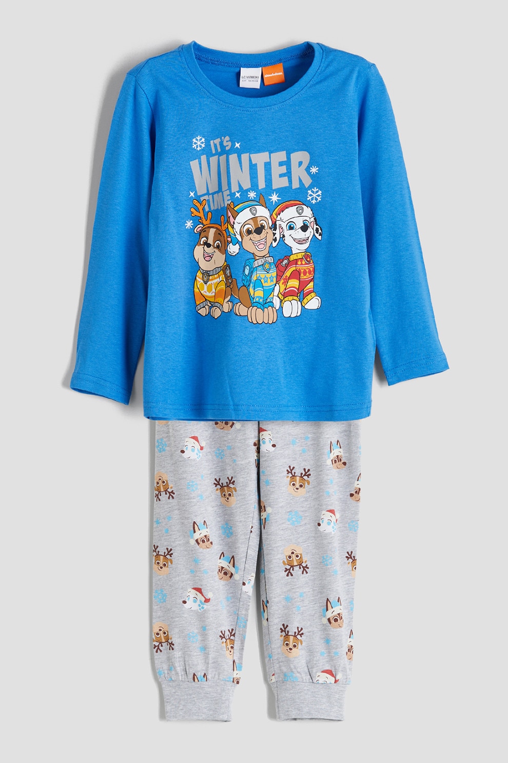 myagibepiページ LC WAIKIKI, Pijama cu design grafic, Albastru, Gri, 98-104 CM