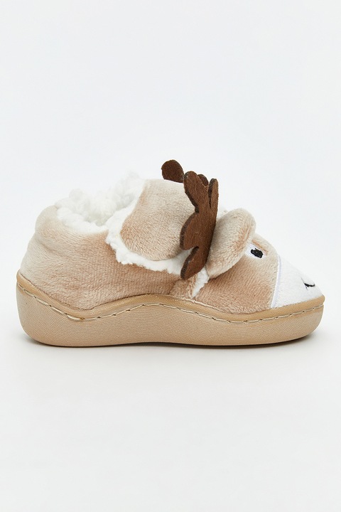 LC WAIKIKI, Botosei din material textil cu model ren, Alb/Maro