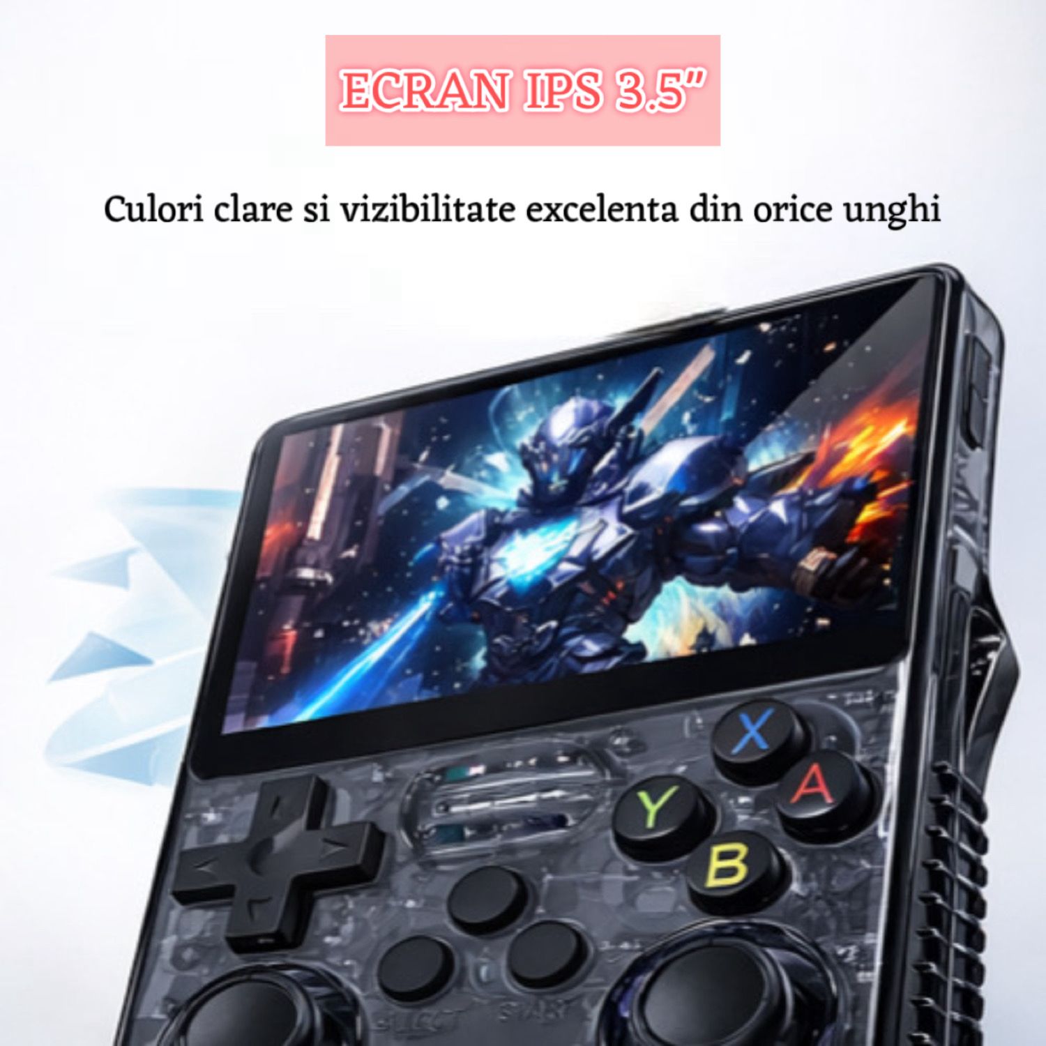 Consola Jocuri Portabila Retro R36S-Open Source, 21 Simulatoare, 15 000 Jocuri Preinstalate, Ecran HD, 3500mAh, Dual Joystick, culoare NEGRU