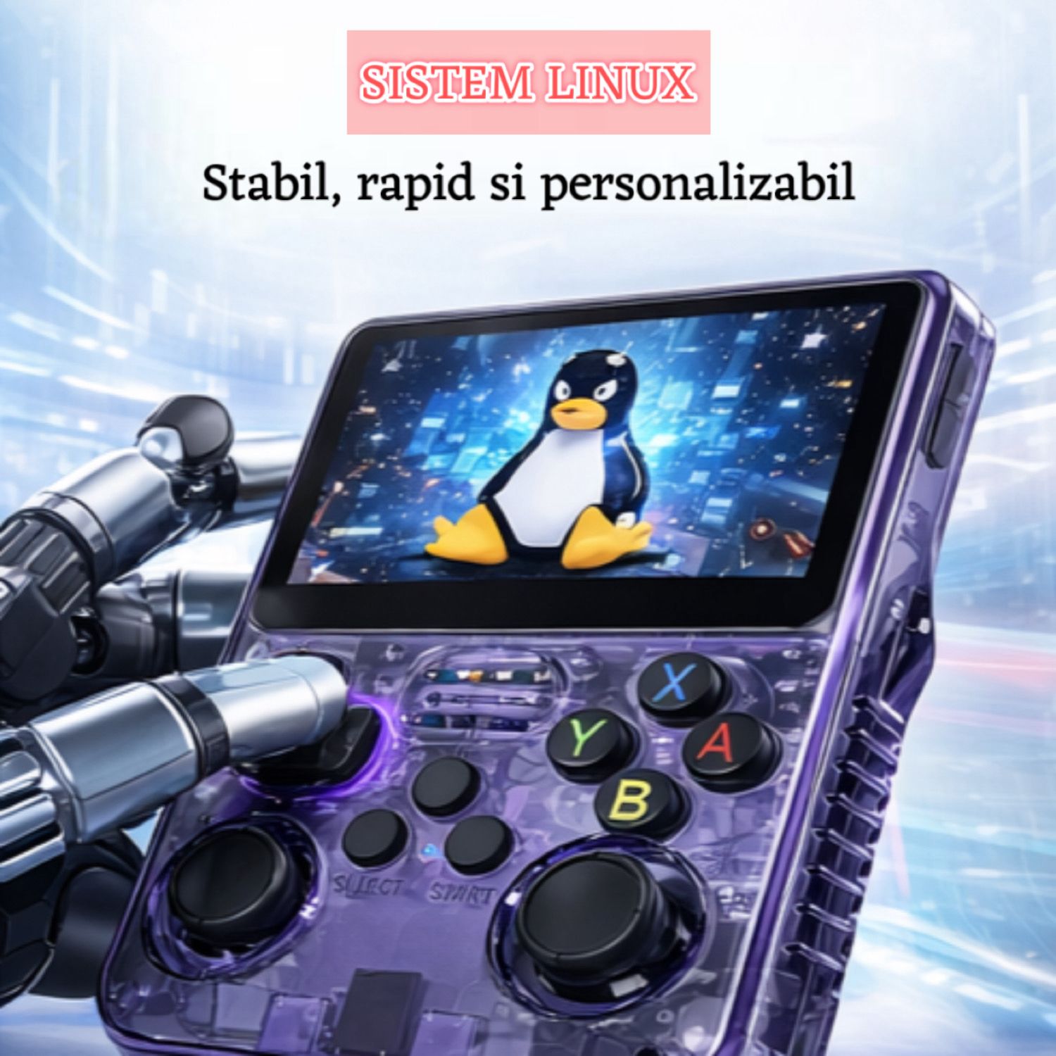 Consola Jocuri Portabila Retro R36S-Open Source, 21 Simulatoare, 15 000 Jocuri Preinstalate, Ecran HD, 3500mAh, Dual Joystick, culoare NEGRU