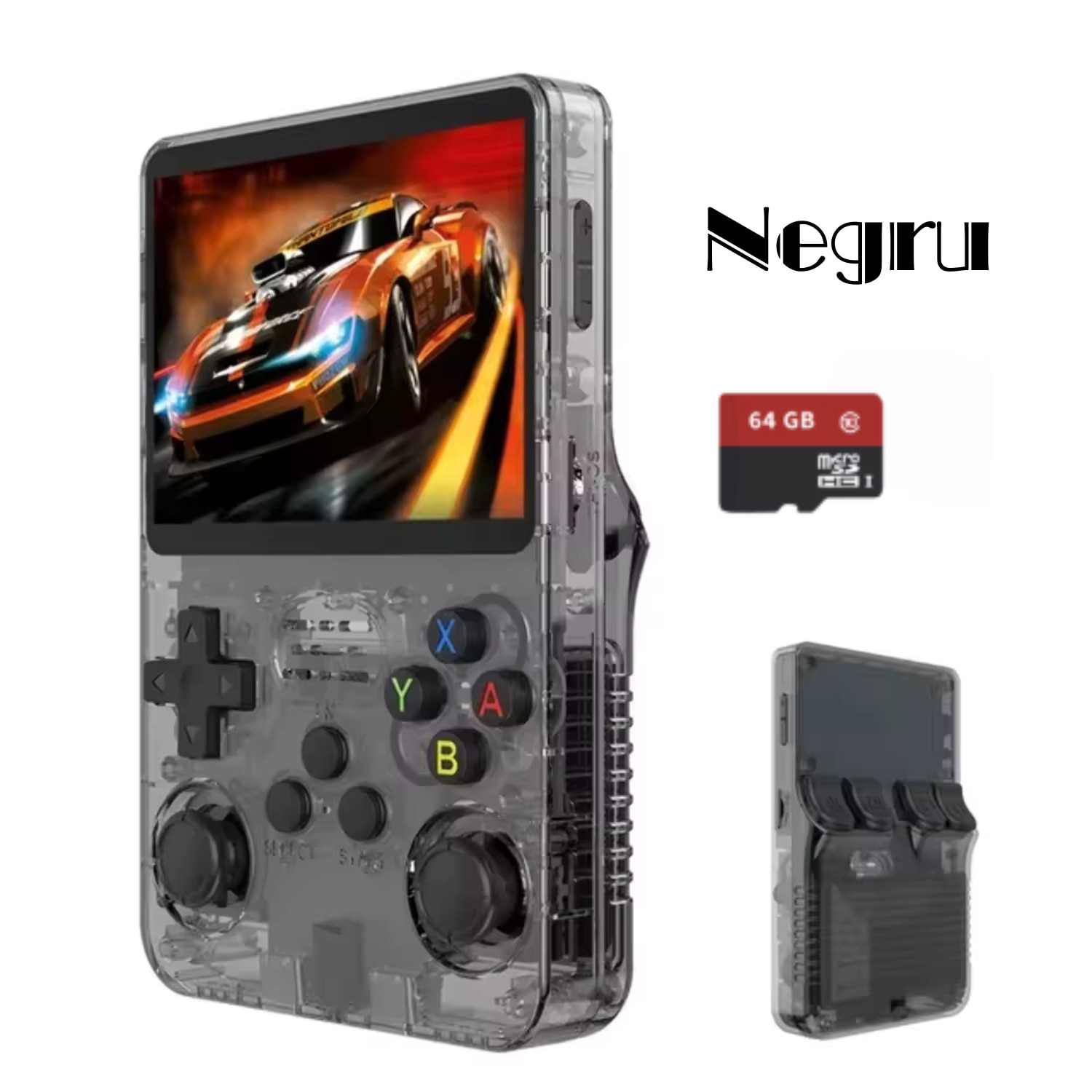 Consola Jocuri Portabila Retro R36S-Open Source, 21 Simulatoare, 15 000 Jocuri Preinstalate, Ecran HD, 3500mAh, Dual Joystick, culoare NEGRU