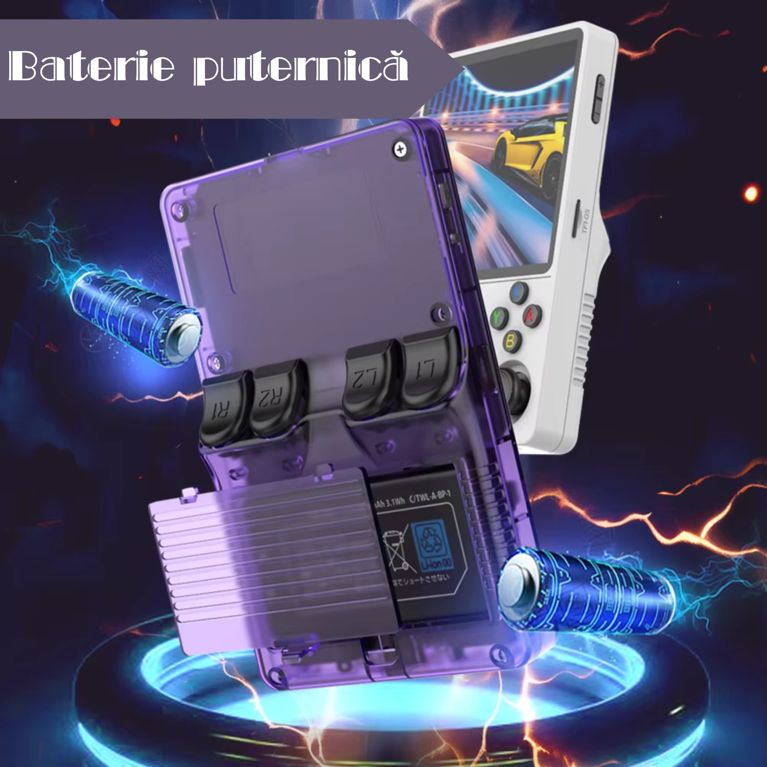 Consola Jocuri Portabila Retro R36S-Open Source, 21 Simulatoare, 15 000 Jocuri Preinstalate, Ecran HD, 3500mAh, Dual Joystick, culoare NEGRU