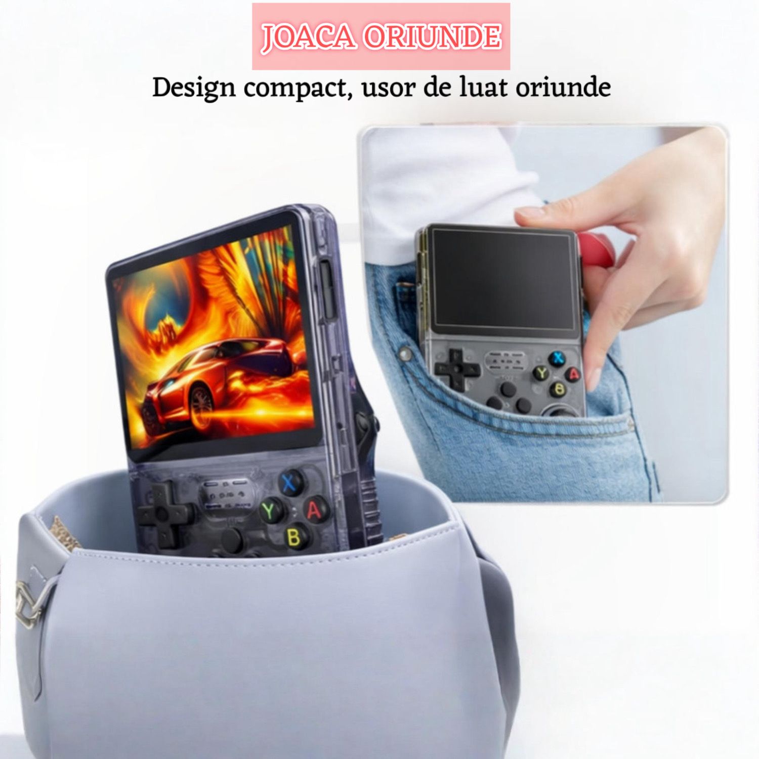 Consola Jocuri Portabila Retro R36S-Open Source, 21 Simulatoare, 15 000 Jocuri Preinstalate, Ecran HD, 3500mAh, Dual Joystick, culoare NEGRU
