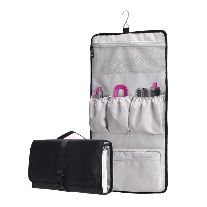 Husa de depozitare impermeabila pentru Dyson Airwrap, capacitate mare, multifunctionala, Portabil si practic, YQLAFT, Negru