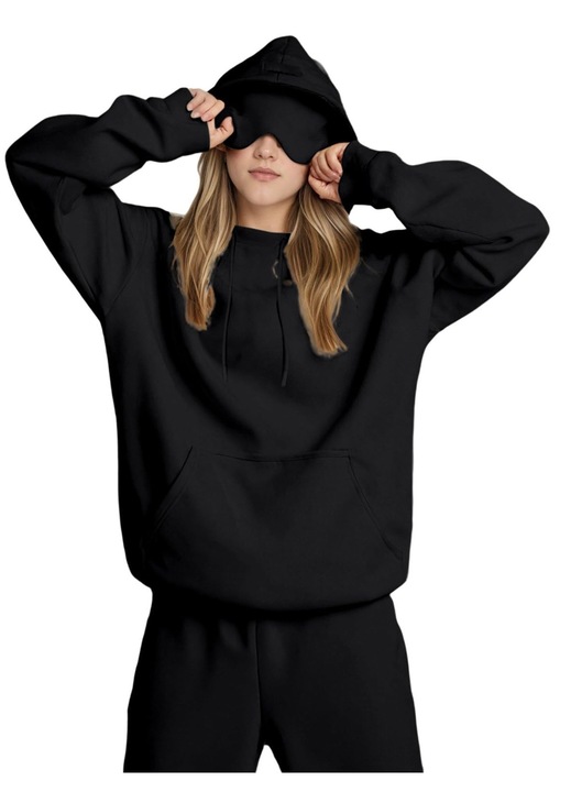 Есенно/зимен суичър с маска за очи, черен, XXL