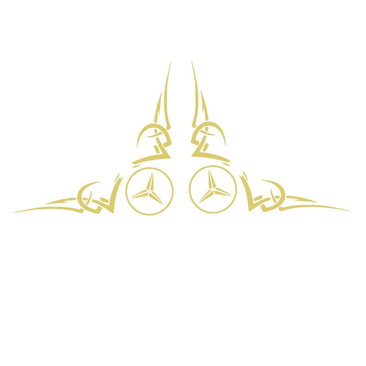 Set Stickere geamuri laterale Mercedes Sprinter, Vito, Vivaro, Actros, auriu