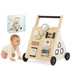 Antemergator din Lemn 2 in 1 "LikeSmart Wood IceCream Walker" cu Activitati Educationale, Jucarie Montessori pentru Bebelusi 12+ Luni, Centru Interactiv, Stabil, Silentios si Sigur, Ideal pentru Primii Pasi