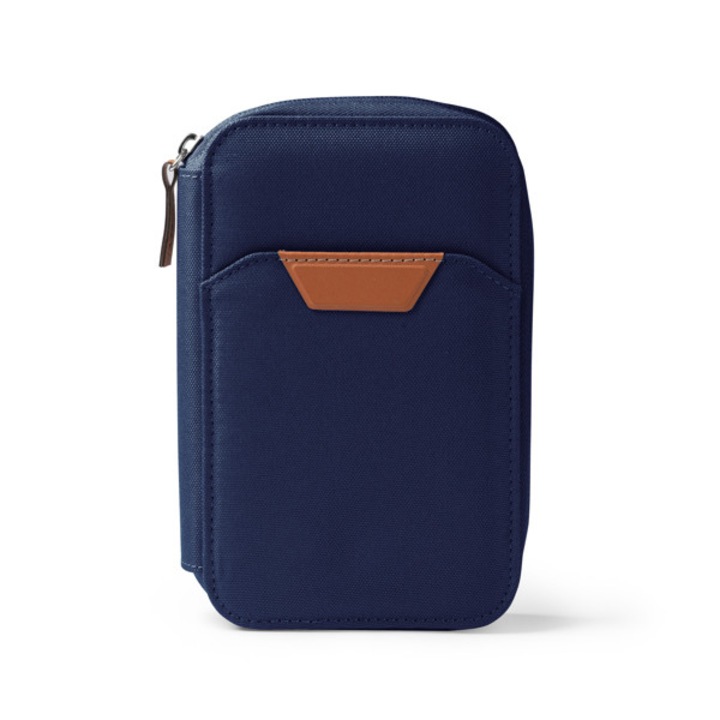 Портфейл от RPET 600D и PU, пътнически, държач за смартфон, 3 джоба за карти с RFID функция, Син