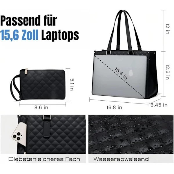 Geanta laptop 2-in-1, neagra, 15.6 inch, geanta izoterma, geanta cooler