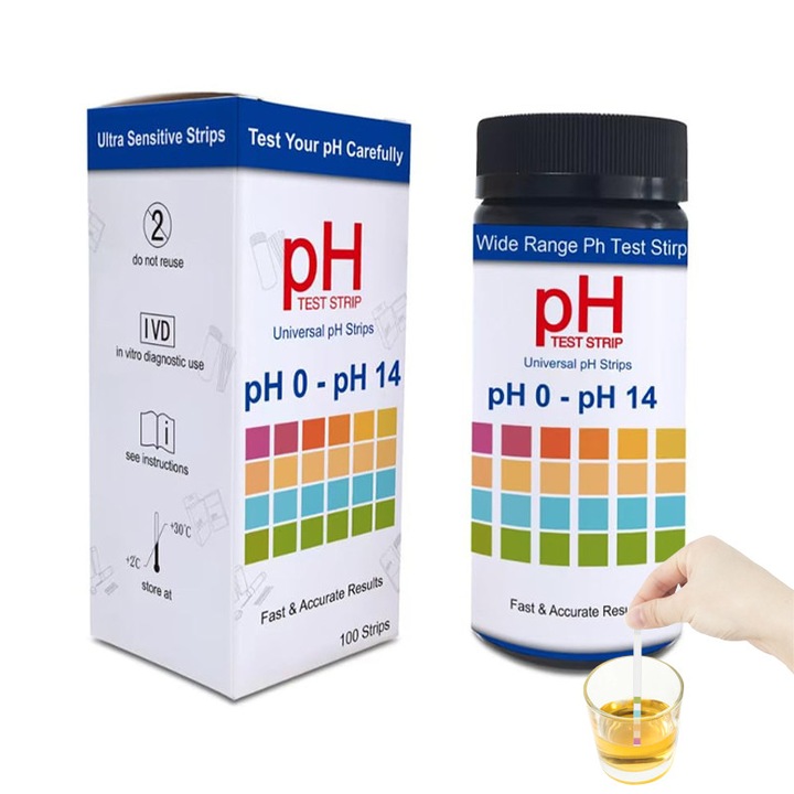 Test apa, 100buc, pH, Alcalinitate, Potrivit pentru apa curenta/potabila、acvariu、iaz