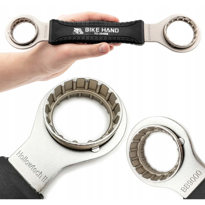 Ключ Bike Hand YC-304BB за лагери Hollowtech II и FSA, монтаж/демонтаж на дискове Center Lock, ергономична дръжка, 470г