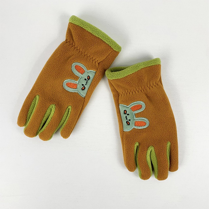 Manusi copii, design iepure, fleece, unica