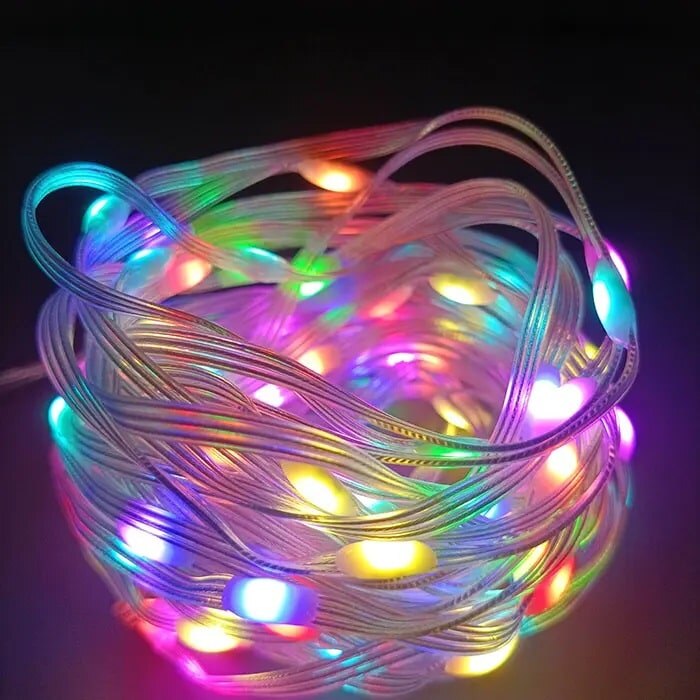 Instalatie LED Fairy RGB, 5V DC, lungime 10 m, rezistenta la apa