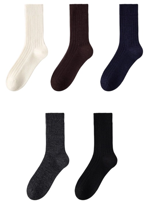 Set 5 perechi de sosete de casmir calduroase, ingrosate, pana la jumatatea gambei, pentru barbati, marime unica