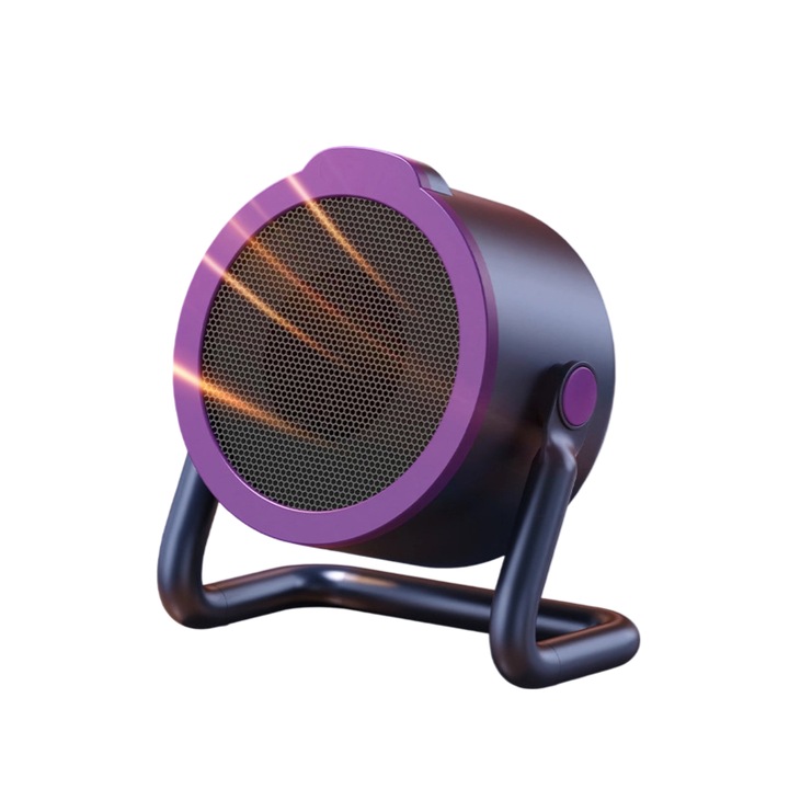 Kompakt elektromos hősugárzó, gyors fűtés, szürke, otthonra, kollégiumba, irodába