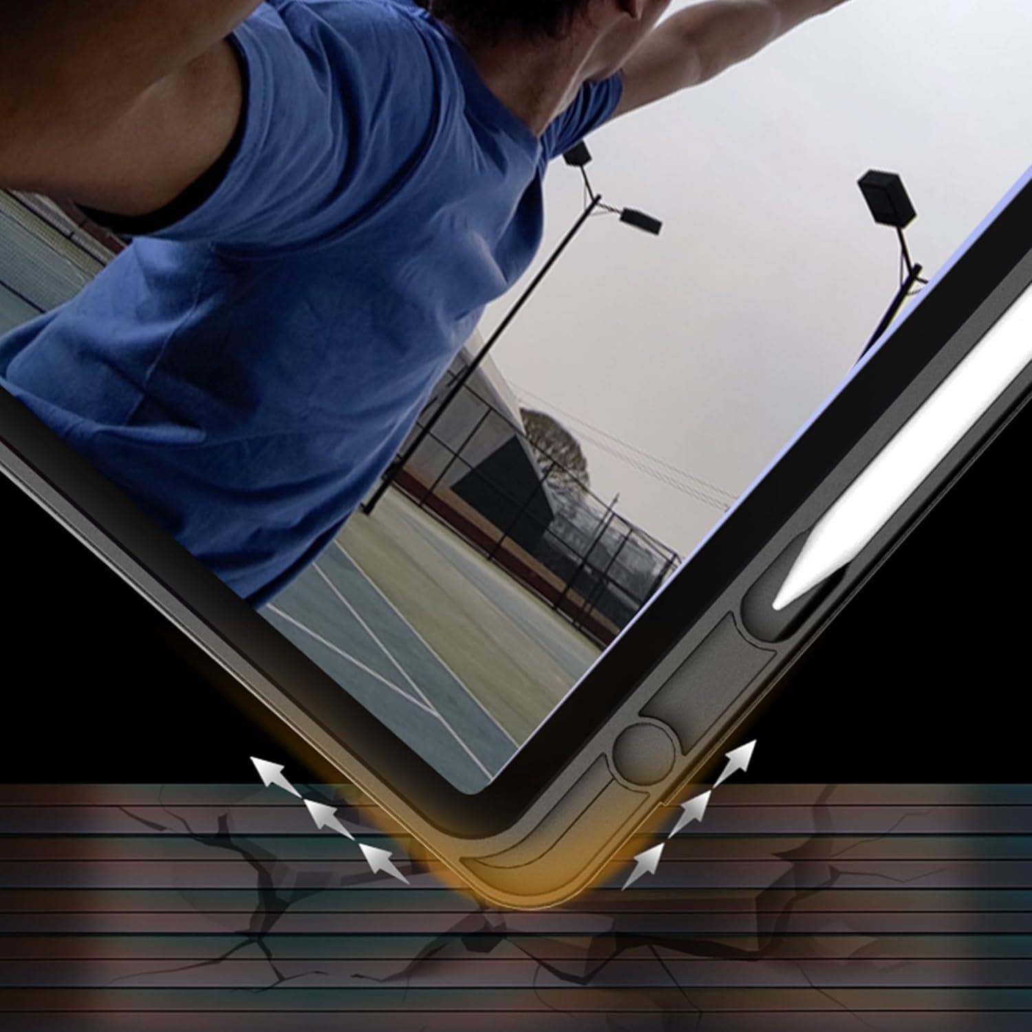 Husa pentru Samsung Galaxy Tab A11 Plus Soft Shell cu functie wake-up/sleep si compartiment pentru stylus, tip stand - negru