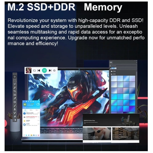 Laptop 15.6" cu procesor Intel Celeron N400 Alder Lake-N, 16GB RAM DDR4, 512GB SSD, 1920*1080 IPS, Windows 11, Intel® UHD Graphics, 5000mAh, Argintiu