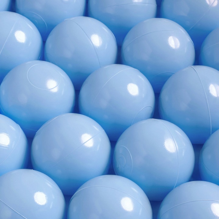 Bile pentru piscina pentru copii, Misioo, Plastic, Albastru deschis, 600 bile ∅6 cm