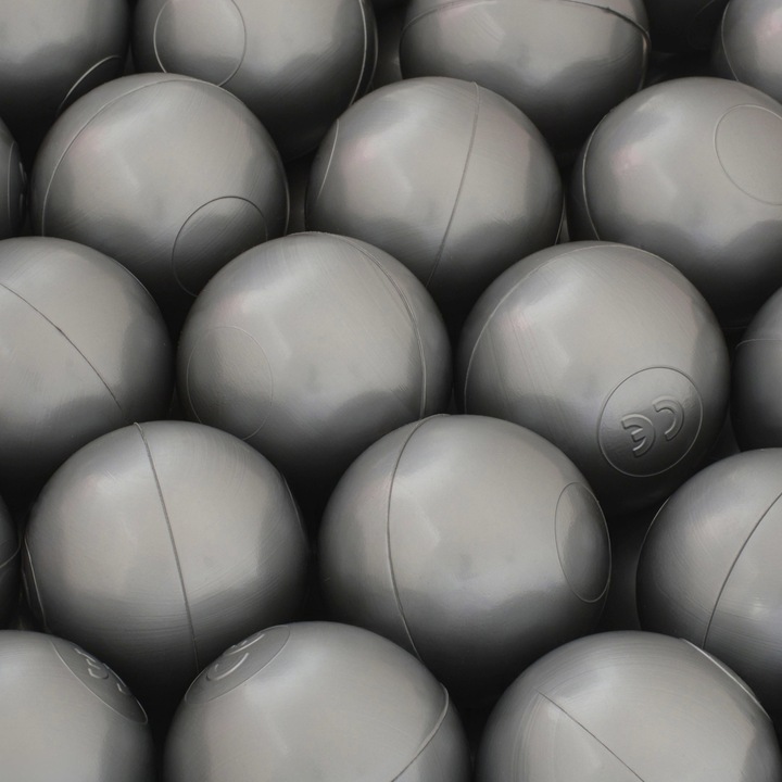 Bile pentru piscina pentru copii, Misioo, Plastic, Argintiu, 200 bile ∅6 cm