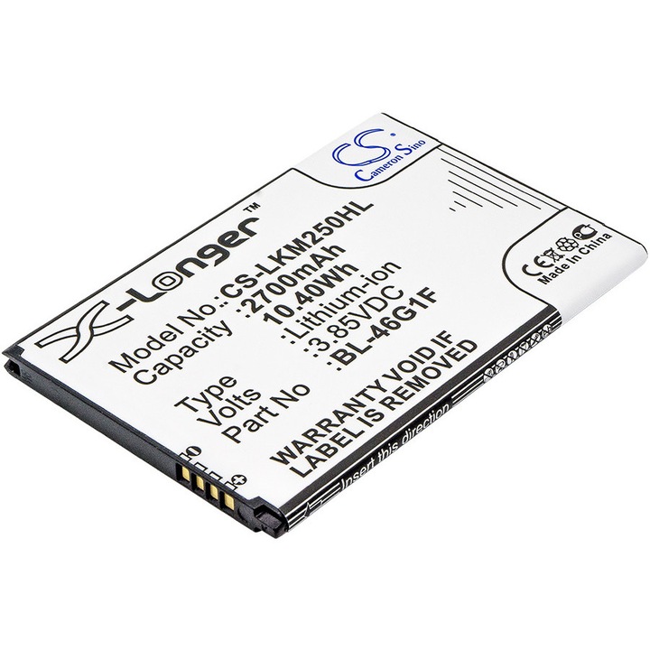 Baterie telefon mobil Cameron Sino CS-LKM250HL Li-ion 2700mAh, Negru, 78x52x4.7mm