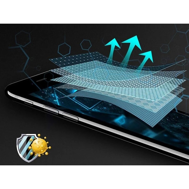 Folie lichida pentru protectia ecranului, universala, duritate 9H, strat transparent, aplicare usoara, tehnologie hydrogel, compatibila cu orice smartphone