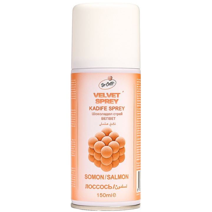 Spray Colorant Alimentar Velvet – Efect Catifea - Somon - 150 Mililitri - Dr. Gusto
