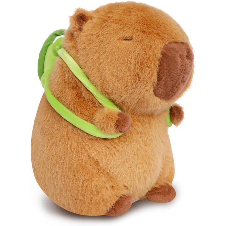 Jucarie de plus Capybara cu rucsac testoasa, 25cm, multicolor