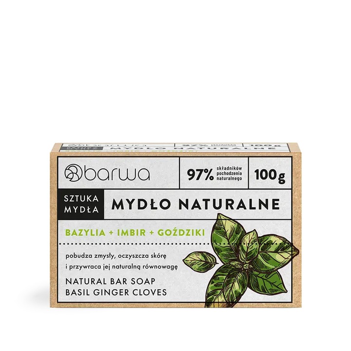 Натурален сапун с босилек, джинджифил и карамфил Barwa Cosmetics 100 гр