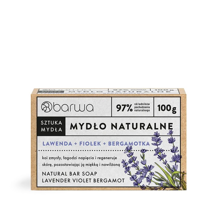 Натурален сапун с лавандула, виолетки и бергамот Barwa Cosmetics 100 g