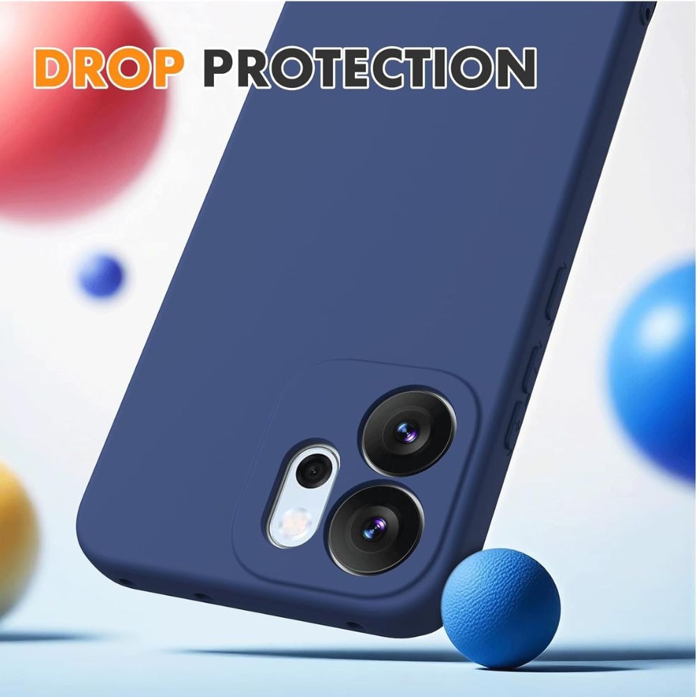 Husa pentru Telefon Compatibila cu Oppo Reno 14 FS 5G/ 14 F 5G, G-Tech, Silicon TPU, Protectii camere, Aspect Mat, Albastru