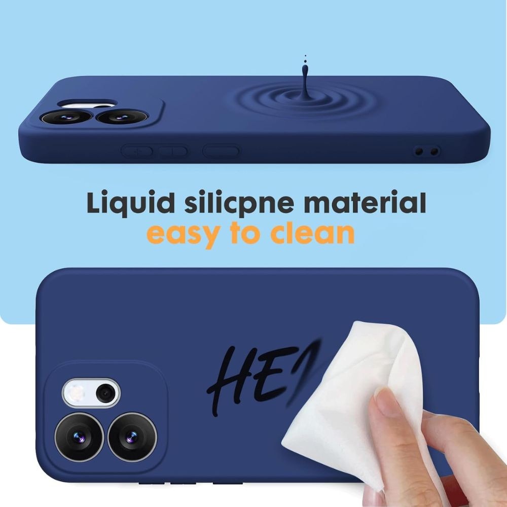 Husa pentru Telefon Compatibila cu Oppo Reno 14 FS 5G/ 14 F 5G, G-Tech, Silicon TPU, Protectii camere, Aspect Mat, Albastru