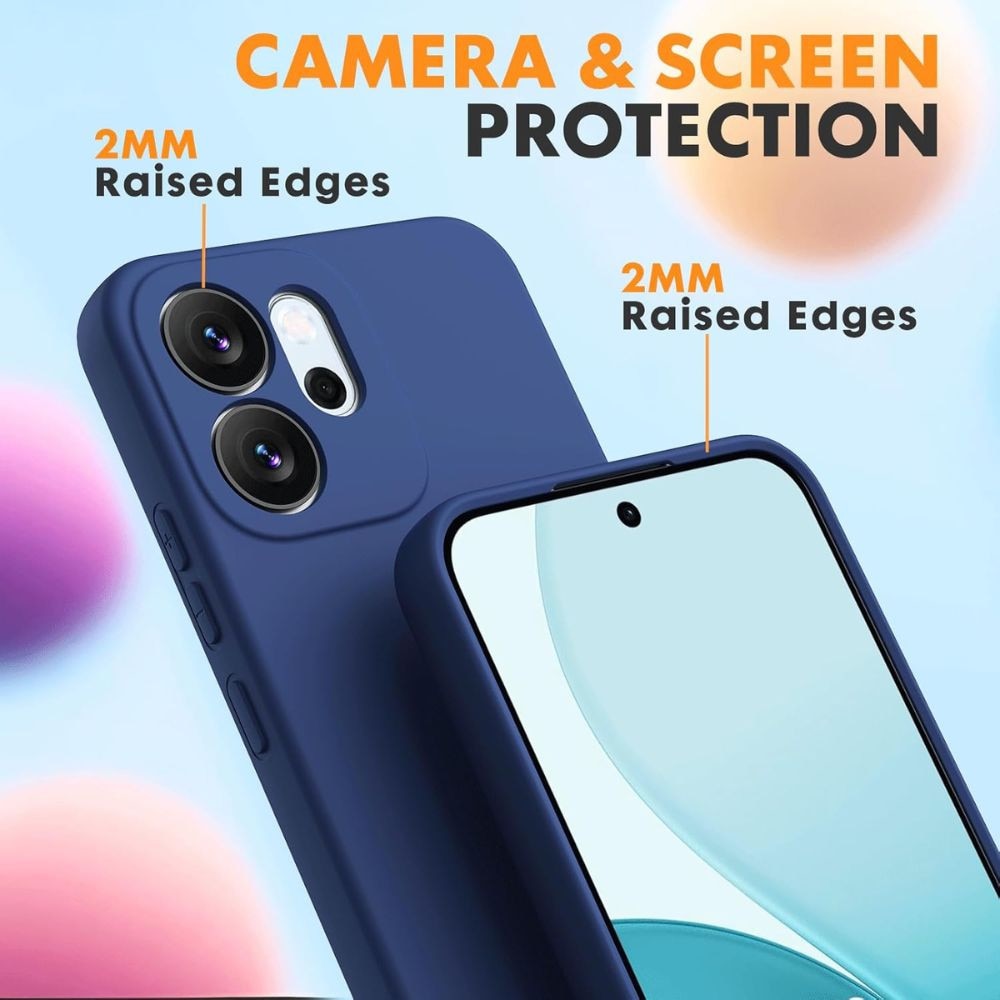 Husa pentru Telefon Compatibila cu Oppo Reno 14 FS 5G/ 14 F 5G, G-Tech, Silicon TPU, Protectii camere, Aspect Mat, Albastru