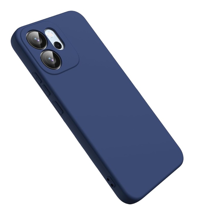 Husa pentru Telefon Compatibila cu Oppo Reno 14 FS 5G/ 14 F 5G, G-Tech, Silicon TPU, Protectii camere, Aspect Mat, Albastru