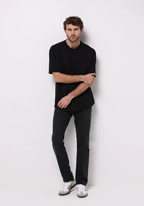 Pantaloni barbati, COLIN'S, Regular Fit, bumbac, negru, Negru