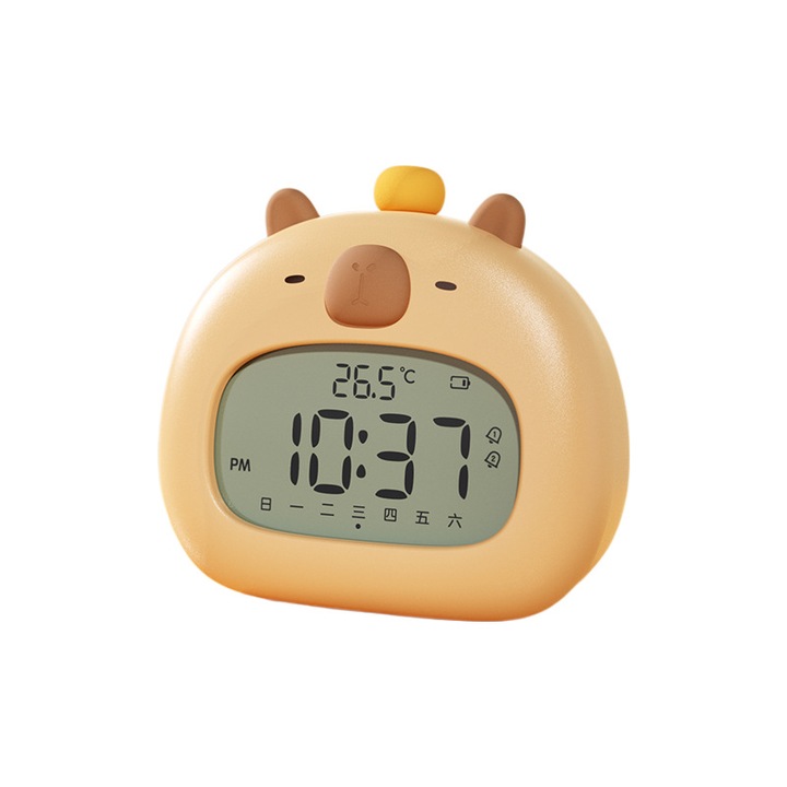 Kapybara ébresztőóra, imádnivaló design, újratölthető éjszakai fény, fényerő-szabályozás, gyerekeknek