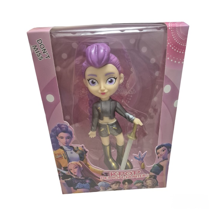 Figurina Rumy, K Pop Demon Hunter, Gri, 18 cm, Virtual Trend®