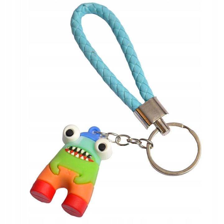 Breloc motokey, creatură multicoloră, cu mână albastră, set inclus