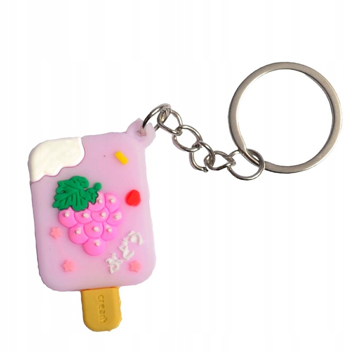 Fagylalt kulcstartó, Motokey, rózsaszín, műanyag