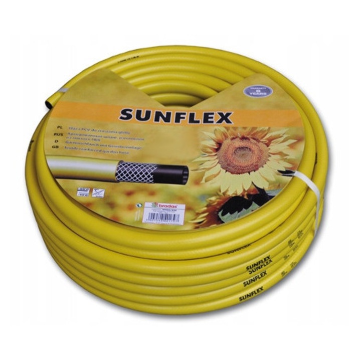 Bradas SUNFLEX kerti tömlő 30m, 1", UV-álló, 3 rétegű PVC