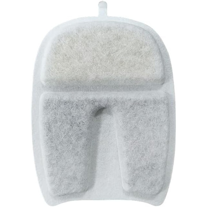 Set filtre de inlocuire pentru fantana de apa pentru pisici, 10 oz/3.2 litri, filtrare cvadrupla, 5 filtre si 5 bureti